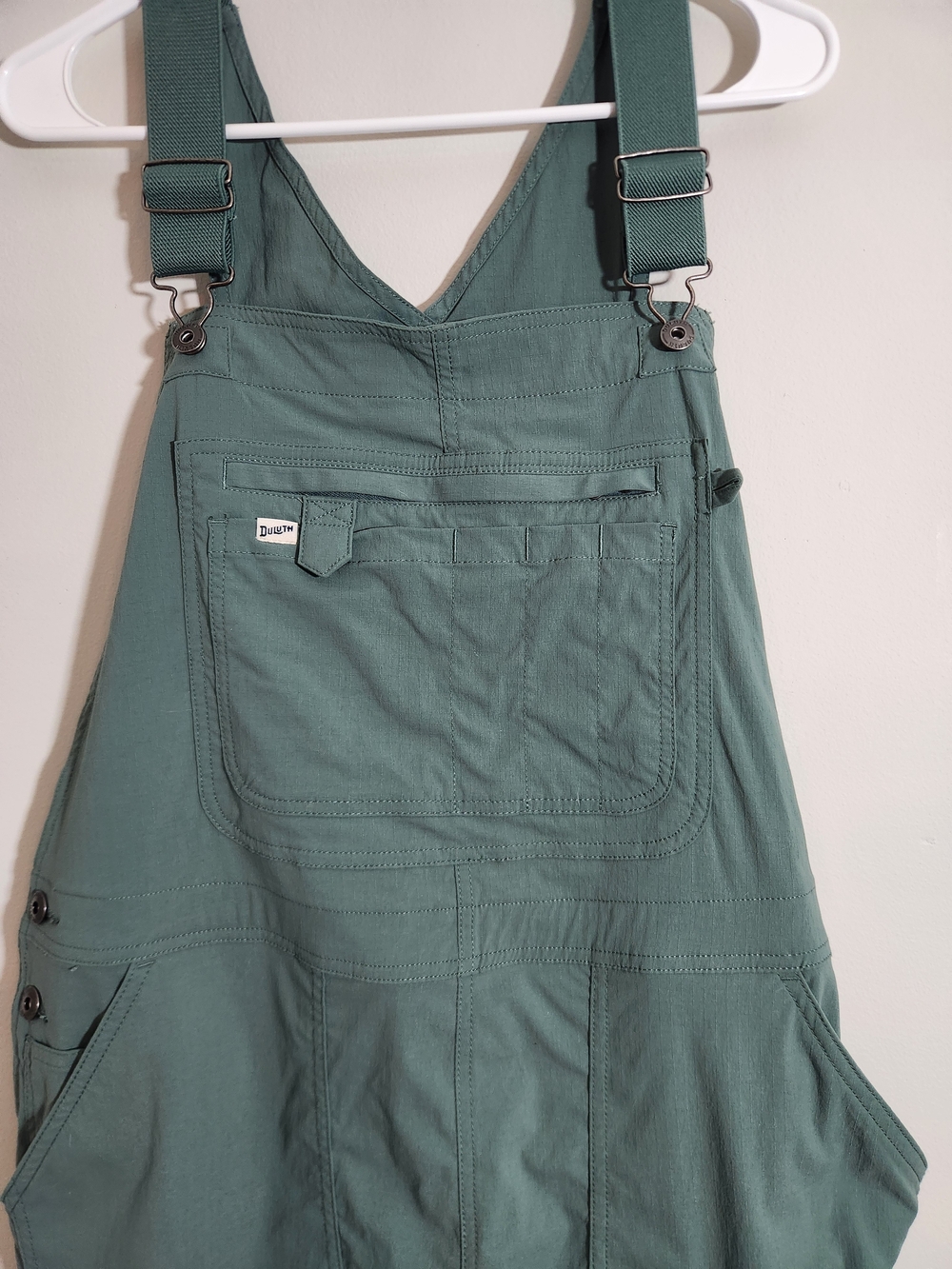 Duluth Trading Co Green Women's Gardening Heritage Overalls XL 33" Utility - Picture 3 of 11